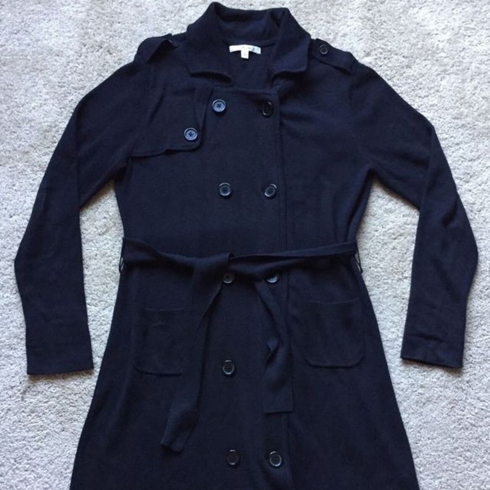 Cabi women’s long black duster coat size medium